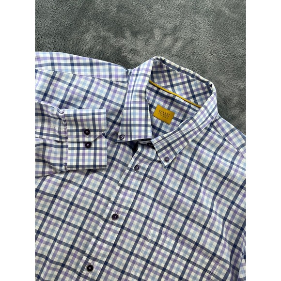 Robert Talbott Other - Robert Talbott Carmel Mens XXL Purple Blue Gingham Check Cotton Button Down